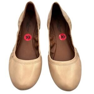 Lucky Brand Tan Metallic Erin Leather Ballet Flats Women's Size 10